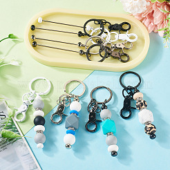 8Pcs 4 Colors Alloy Beadable Bar Keychain for DIY Crafts Jewelry Making&nbsp;KEYC-TA0001-36