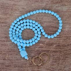 1Pc Hexagonal & Round Beaded Silicone ID Card Neck Strap Card Holders&nbsp;NJEW-SW00026-05