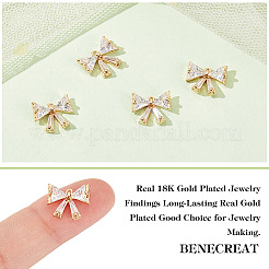 10Pcs Brass Clear Cubic Zirconia Charms&nbsp;KK-BC0013-69