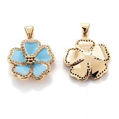 Real 18K Gold Plated Brass Micro Pave Clear Cubic Zirconia Beads Pendants&nbsp;ZIRC-M114-32G-D