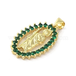 Rack Plating Brass Micro Pave Cubic Zirconia Pendants&nbsp;KK-C052-24G