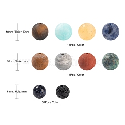 232Pcs 10 Style Natural & Synthetic Gemstone Round Beads&nbsp;G-LS0002-17