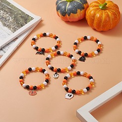 Acrylic Round Beaded Stretch Bracelet&nbsp;BJEW-JB09921