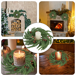 Flexible Glue PE Christmas Wreath&nbsp;AJEW-WH20060-20