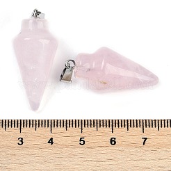Natural Rose Quartz Gemstone Pointed Pendants&nbsp;G-K384-01P-02