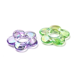 Transparent UV Plating Rainbow Iridescent Acrylic Bead Frames&nbsp;MACR-P040-03