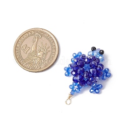 3D Electroplate Glass Seed Beaded Tortoise Pendants&nbsp;PALLOY-MZ00674-02