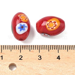Handmade Millefiori Glass Beads&nbsp;LAMP-U004-02F