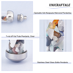 2Pcs 304 Stainless Steel Glass Bottle Pendants&nbsp;STAS-UN0044-69