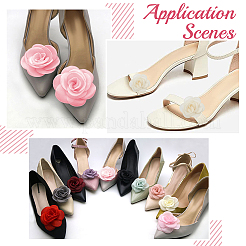 4pcs 2 colors Detachable Artificial Rose Organza Shoe Decoration&nbsp;AJEW-CP0001-82