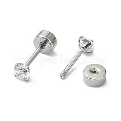 304 Stainless Steel Crystal Rhinestone Ear False Plugs&nbsp;STAS-C089-04A-P