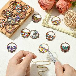 20Pcs 10 Colors Alloy Enamel Chandelier Component Links&nbsp;ENAM-CJ0007-01