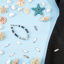 16Pcs Natural Black Lip Shell Connector Charms&nbsp;FIND-BC0019-96B