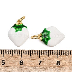 Brass Enamel Fruit Pendants&nbsp;KK-I377-04G-A