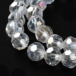 Faceted Electroplate Glass Round Bead Strands&nbsp;X-EGLA-R016-8mm-25