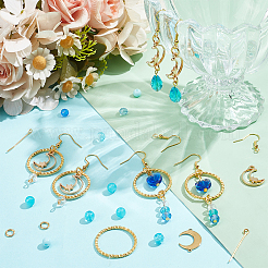 Ocean Theme DIY Glass Dangle Earrings Making Kits&nbsp;DIY-PH0028-74