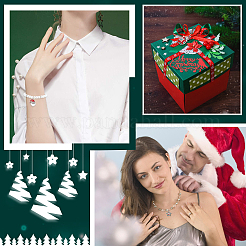 6Pcs 6 Style Christmas Themed Brass Micro Pave Cubic Zirconia Pendants&nbsp;ZIRC-BBC0001-41