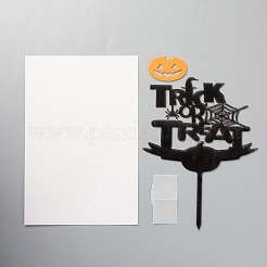 Acrylic Pumpkin & Word Cake Insert Card Decoration&nbsp;X-DIY-H109-06