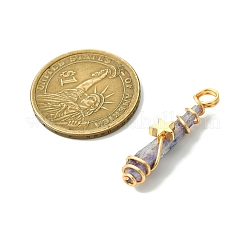 2Pcs Electroplated Natural Quartz Crystal Dyed Copper Wire Wrapped Pendants&nbsp;PALLOY-JF03164-01