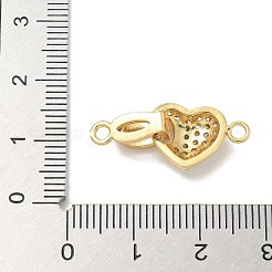 Rack Plating Heart Brass Fold Over Clasps&nbsp;KK-L224-093G