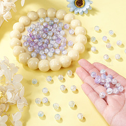 100Pcs Crackle Transparent Glass UV Reactive Beads&nbsp;GLAA-TA0004-28B