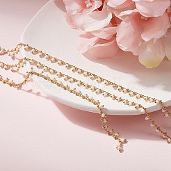Brass Handmade Glass Beaded Chains&nbsp;CHC-SZ0001-03B