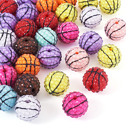 30Pcs Sport Theme Resin Rhinestone Beads&nbsp;RESI-TA0003-96C