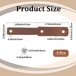 3 Bags Imitation Leather Car Keychain Straps&nbsp;FIND-CL0001-80B