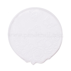 Flat Round with Flower & Butterfly Cup Mat Silicone Molds&nbsp;LS-DIY-M034-29