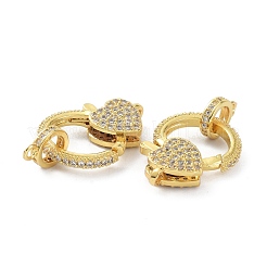 Brass Clear Cubic Zirconia Lobster Claw Clasps&nbsp;KK-B046-03G
