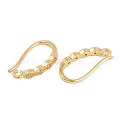 Rack Plating Brass Cubic Zirconia Earring Hooks&nbsp;KK-S374-05G-03