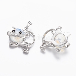 Opalite Kitten Pendants&nbsp;G-J386-C10