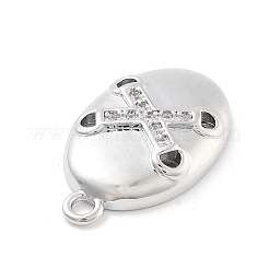 Brass Micro Pave Clear Cubic Zirconia Pendants&nbsp;ZIRC-I067-01F