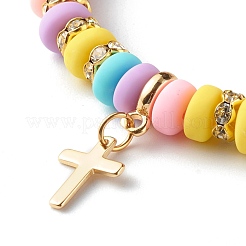 Handmade Polymer Clay Beads Stretch Bracelets&nbsp;BJEW-JB06488