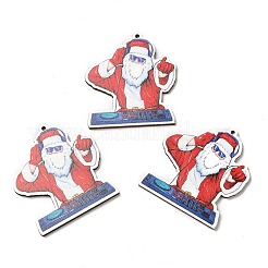 Single Face Christmas Printed Wood Big Pendants&nbsp;WOOD-D025-13