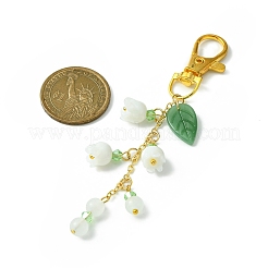 Lily of the Valley Handmade Lampwork Pendant Decorations&nbsp;HJEW-JM01257
