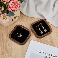 2Pcs Wood with Velvet Jewelry Plate Storage Trays for Rings&nbsp;ODIS-HY0001-05