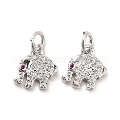 Rack Plating Brass Micro Pave Cubic Zirconia Charms&nbsp;KK-K270-17P