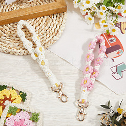 2Pcs 2 Colors Flower Cotton Keychain&nbsp;KEYC-CN0001-05
