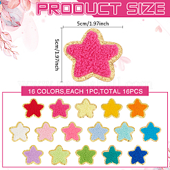 16Pcs 16 Colors Towel Embroidery Style Cloth Iron on/Sew on Patches&nbsp;DIY-MA0006-59