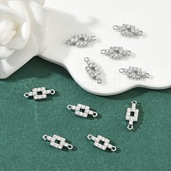 SHEGRACE Brass Micro Pave Clear Cubic Zirconia Connector Charms&nbsp;XGRQ3D800-505P