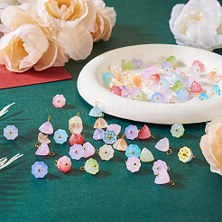 100Pcs 10 Colors Two Tone Handmade Lampwork Charms&nbsp;FIND-TA0003-89