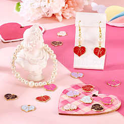 30Pcs 6 Colors Alloy Enamel Pendants&nbsp;ENAM-TA0009-04