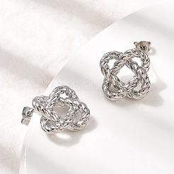 Brass knot Stud Earrings&nbsp;EJEW-H171-06P