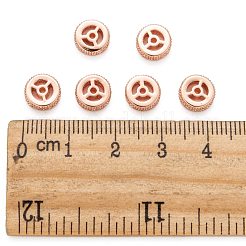 Brass Cubic Zirconia Beads&nbsp;ZIRC-F001-111RG