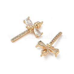 Brass Micro Pave Clear Cubic Zirconia Pendants&nbsp;KK-A280-05B-G