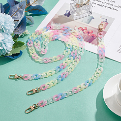 2Pcs 2 Style Transparent Jelly Style Acrylic Curb Chain Bag Straps&nbsp;DIY-WR0002-48