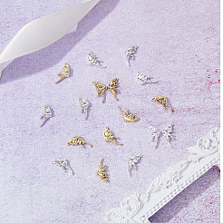 80Pcs 8 Style Alloy Glass Rhinestone Cabochons&nbsp;MRMJ-HY0002-28