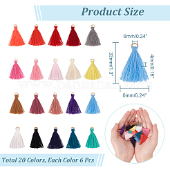 120 Pcs 20 Colors Polyester Tassel Pendant Decorations&nbsp;FIND-NB0004-24