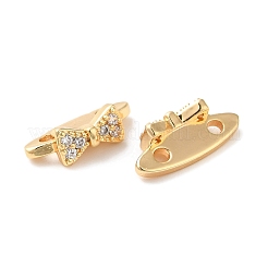Brass Micro Pave Clear Cubic Zirconia Slide Charms&nbsp;KK-P239-14G